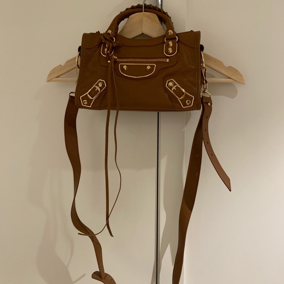 balenciaga classic gold mini city